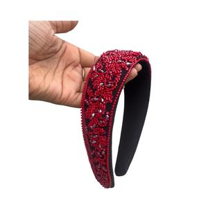 Most Selling Handmade Cotton Embroidered and Beaded <b>Hairband</b> for Women Fashion Hair Accessories from India - Product Image 1