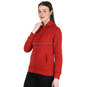 Slim Fit <b>Zip</b> <b>up</b> <b>crop</b> top streetwear style long sleeves <b>Hoodie</b> for Women Solid Color Sweatshirt - Product Image 1