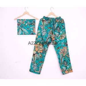 ชุดนอนผ้าฝ้ายแท้ 100% ทำมือ ดีไซน์หรูหรา โรแมนติก นุ่มสบาย ชุด 2 ชิ้น เสื้อและกางเกงสำหรับผู้หญิง - Product Image 3