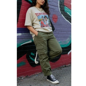 Pantalones Cargo de Secado Rápido Ecológicos Personalizados para Mujer, Estilo Overol, Tejido de Punto, Poliéster/Algodón, Estilo Urbano, Gran Venta - Product Image 4