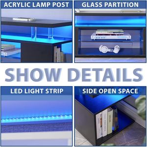 Mobile TV Grande Blanc per TV LED da 65 Pollici, Consolle Portaoggetti per Intrattenimento e Gaming, Tavolo per Soggiorno - Product Image 3