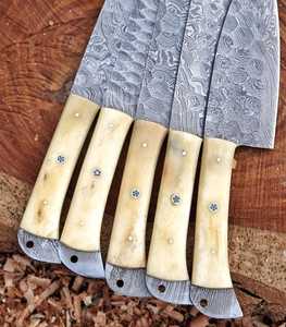 LEGACY BLADES Juego de Cuchillos de Cocina Profesionales de Damasco de 5 Piezas, Cuchillos de Chef Afilados como una Navaja, Resina Sostenible, Ambidiestros, 67 Capas - Product Image 2