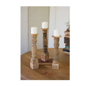 Porte-bougie en bois fait main, décoration naturelle pour la maison, centre de table pour salle à manger, salon, chambre et événements - Product Image 2