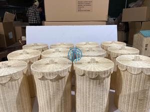 Rustic Natural Rattan <b>Square</b> Storage <b>Basket</b> With Handles Rectangle Shape For Laundry Organization Home Decor - Product Image 4