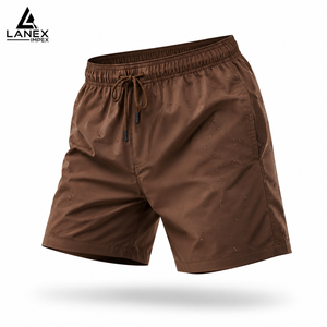 Shorts de bain pour hommes personnalisés à séchage rapide avec taille élastique et cordon de serrage, shorts de plage légers imperméables avec poches, shorts OEM/ODM - Product Image 1
