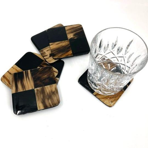 Decorative Horn <b>Drink</b> <b>Coasters</b> with Artisan Finish Timeless Buffalo Horn <b>Coasters</b> for Elegant Homes Natural Horn <b>Coasters</b> for Te - Product Image 3