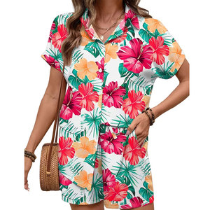 Ensemble de shorts de bain 2 pièces pour femme, en toile, au-dessus du genou, coupe régulière, séchage rapide, respirant, pour parc aquatique et surf - Product Image 5