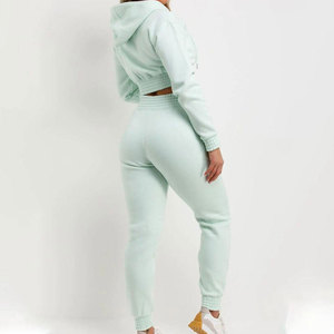 Ensemble survêtement femme Econex Sports, couleur unie, sweat-shirt à capuche et pantalon long, coupe décontractée, coupe régulière, coupe-vent, 100% coton - Product Image 2