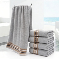 Ensemble de serviettes de bain en microfibre avec logo personnalisé, serviettes douces super absorbantes à séchage rapide pour la maison et la salle de bain de l'hôtel