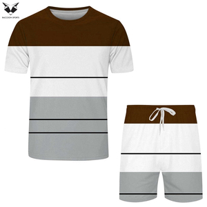 Ensemble sportif homme été à séchage rapide, tenue décontractée avec t-shirt col rond et short, ensemble sport pour adulte - Product Image 2