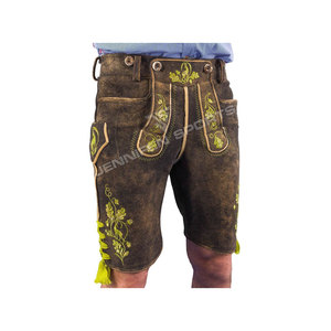 Pantalones Cortos de Cuero de Primera Calidad para Hombre, Estilo Bávaro Alpino, de Piel de Vacuno, con Bordado, Clásicos, para Festivales - Product Image 4