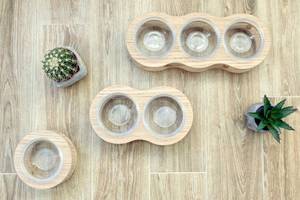 Gamelle pour chien en bois brun de luxe écologique, style mignon, ronde, pour nourriture et eau, accessoire décoratif de jardin, mangeoire pour chien - Product Image 6