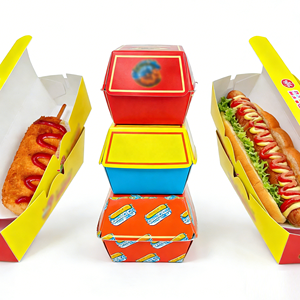 Emballages jetables pour hot-dogs coréens avec laminage mat et gaufrage, boîte à lunch en papier biodégradable pour la restauration rapide et les collations - Product Image 2