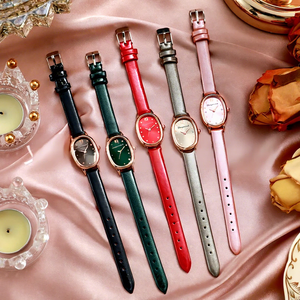 Vintage Fashionable Women's <b>Acrylic</b> Strap Alloy Case Quartz Movement Oval Shaped Bracelet Watch with Pointer Dial - Product Image 6
