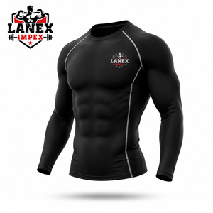<b>Men</b> Long Sleeve <b>Compression</b> <b>Shirt</b> Quick Dry Athletic Base Layer | Gym Workout Running Training Fitness Stretch Sports Top Black - Product Image 2
