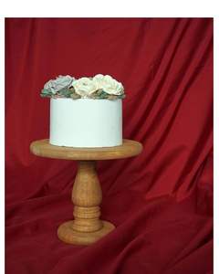 Support à gâteau en bois artisanal, 2 étages, écologique, décoratif, pour desserts, centres de table de mariage, fêtes d'anniversaire - Product Image 1