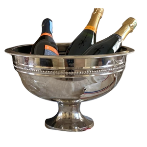Luxury Silver Plated Footed Wine Bowls Champagne <b>Cooler</b> Ice Bucket Hammered Engraved Metal Drinkware For Weddings & Parties - Product Image 6