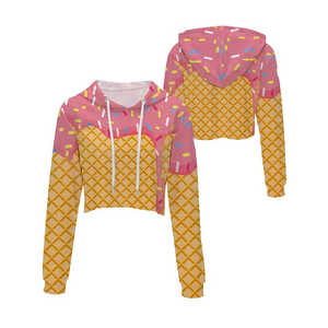 Sudadera Corta Lisa para Mujer, Conjunto de Sudadera con Capucha, Diseño de Logotipo Personalizado, Impresión de Alta Calidad, Sudadera Corta para Mujer - Product Image 1