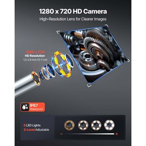 Boroscopio Ultra Sottile da 0,15 Pollici con Lente Articolata, Zoom 8X, Batteria da 5000mAh, Endoscopio Bidirezionale con Schermo IPS HD da 5 Pollici per Strumenti di Ispezione Auto - Product Image 5