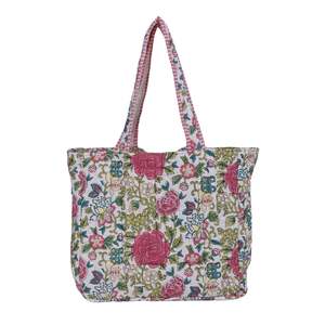 Handblock Printed Cotton Quilted Eco-Friendly Lightweight Sustainable Tote <b>Bag</b> Shopping <b>Bag</b> for Halloween & <b>Easter</b> - Product Image 1