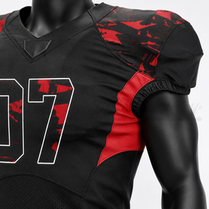 Conjunto de Uniforme de Fútbol Americano Personalizado, Jersey y Pantalones Acolchados Negros y Rojos, Ropa Deportiva de Equipo, OEM, ODM, Venta al Por Mayor - Product Image 6