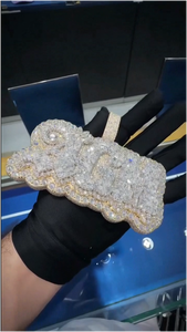 จี้เพชร VVS แบบแฟนซีคัท สลักชื่อ สร้อยคอผู้ชาย เงินแท้ 925 ประดับเพชรแบบ Iced Out จี้ตัวอักษรฮิปฮอป ประดับเพชรโมอิสซาไนต์ - Product Image 6