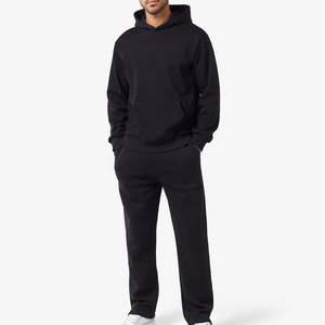 Ensemble survêtement hiver homme 2026 : Hoodie oversize à épaules tombantes et pantalon de jogging en molleton de coton épais coupe ample - Product Image 4