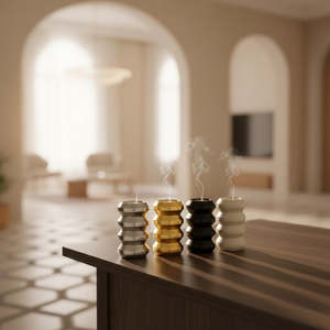 Moderno Juego de Quemadores de Incienso en Plata, Negro, Dorado y Beige para Aromaterapia, Porta Fragancias Decorativo para el Hogar, Quemador de Bakhoor - Product Image 4
