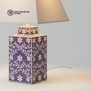 Modern Bone Inlay <b>Table</b> <b>Lantern</b> Geometric Floral Nightstand Light Premium Handicraft Decorative Accent <b>Lamp</b> for Living Room - Product Image 4