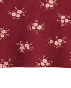 Débardeur court côtelé rouge personnalisé à col montant sans manches avec petit imprimé floral pour femme, coupe ajustée extensible, décontracté, tendance été - Product Image 6