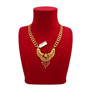 Collar de oro macizo de 22 quilates con diseño de pavo real en forma de media luna, joyería india tradicional hecha a mano, elegante para bodas, para mujer, 16.74g - Product Image 2