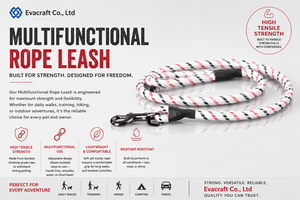 Multifunctional Rope Leash Striped Nylon Adjustable Hands Free Weather Resistant Dog Leash - Product Image 3