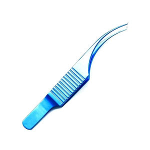 Pinzas Quirúrgicas Azules para Cornea, Plataforma de Sutura de 7.5CM, Acero Inoxidable, Modelo GS-DF-0010, Garantía de 3 Años - Product Image 1