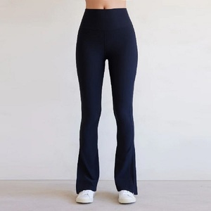 Women's <b>High</b> <b>Waist</b> Wide Leg Yoga <b>Leggings</b> Tummy Control Breathable Stretch Seamless Spandex Full Length Fitness Pants - Product Image 4