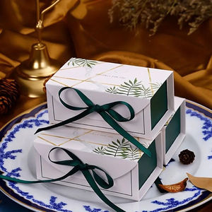 Boîte cadeau blanche de luxe avec fenêtre et ruban, emballage personnalisé imprimé pour bijoux, chocolats, pâtisseries, cadeaux, vente en gros - Product Image 1