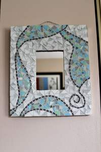 Unique Design Abstract Earth Tone Mosaic <b>Mirror</b> Frame <b>Wall</b> Hanging Decorative <b>Mirror</b> For Natural Home Hotel Interior Decor - Product Image 5