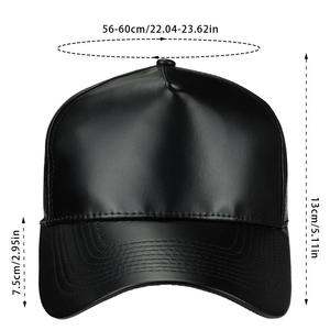 High Quality Vintage Sporty <b>Baseball</b> Wholesale Customized Genuine Cowhide Formal Solid 6-Panel Common Leather Adjustable Unisex - Product Image 3