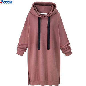 Sudadera Larga con Capucha y Cremallera para Mujer de BOBBIN INDUSTRIES, Color Sólido, Tejido de Algodón, Informal, con Bolsillos, para Otoño e Invierno - Product Image 4
