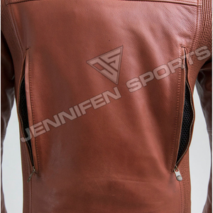 Blouson en cuir de motard pour homme, coupe slim, imperméable et chaud, collection Hiver 2026 - Product Image 4