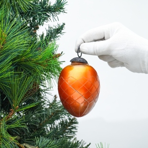 Ornement de Noël en verre transparent en forme d'avocat ambré, décoration suspendue pour arbre, vente en gros - Product Image 2