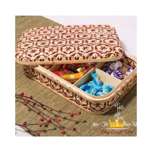 Rectangle Mooncake box 100% natural bamboo wicker gift baskets gift basket storage for Mid autumn Festival Vietnam Handicraft