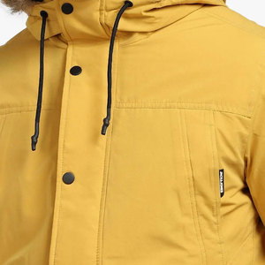 Veste parka en nylon de qualité supérieure pour homme, logo personnalisé imprimé, couleur unie, longue, style streetwear pour l'hiver, avec col montant - Product Image 3