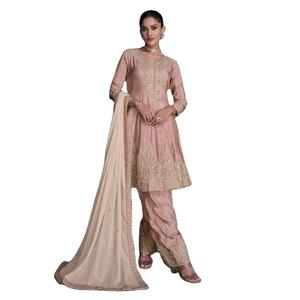 Último diseñador Fab Zone Organza seda bordado secuencia trabajo Salwar traje Georgette tela - Product Image 1