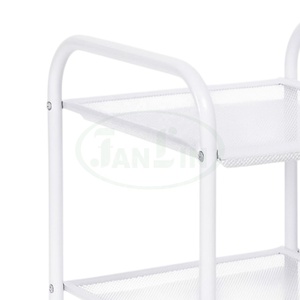 Rolling Storage Cart <b>Metal</b> Mesh Organizer Shelf <b>Trolley</b> <b>Wheels</b> Modern Minimalist Furniture Utility Rack Durable Kitchen Bathroom - Product Image 3