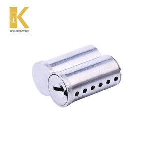 Cilindro de cerradura de puerta con logotipo personalizado disponible, latón cromado satinado, 6 pines, ranura en K, SFIC, para seguridad de puertas - Product Image 4