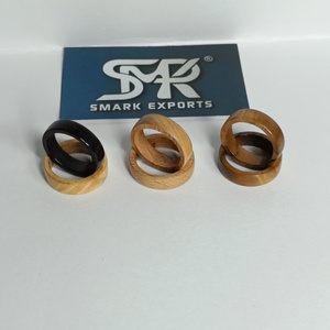 Anillos de Dedo de Madera Maciza Ecológicos de Primera Calidad, Hechos a Mano, Pulidos, Color Marrón, Ligeros y Cómodos, Suministro al por Mayor - Product Image 6