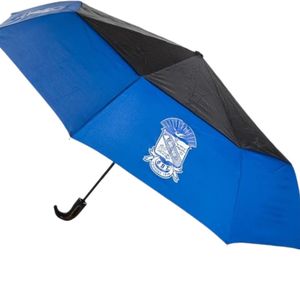 Paraguas Azul y Negro de Phi Beta Sigma, Fraternidad Griega Sigma 1914, Paraguas Compacto Resistente al Viento para Hombre y Mujer - Product Image 1