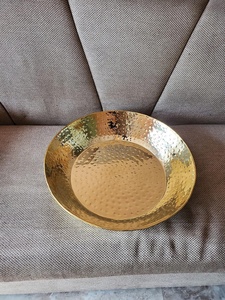 Bandeja de plato de Parat de latón de aluminio de diseño moderno de la India, accesorios decorativos artesanales para servir con etiquetado privado para el hogar - Product Image 4