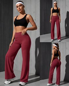 Pantalons de yoga à jambe droite pour femmes, lot de 3, leggings de sport taille haute extensibles, fournisseur en gros - Product Image 3