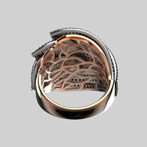 Bague Hip Hop de luxe en moissanite taille ronde pour femme, sertie micro-pavé, alliance de mariage en forme de dôme, faite à la main, cadeau d'anniversaire et de fiançailles - Product Image 3